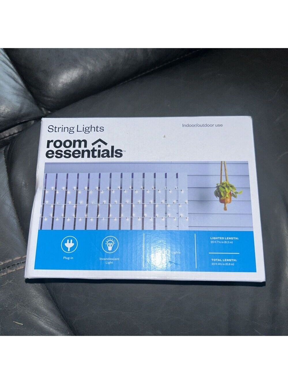 Room Essentials String Lights White Wire Clear Bulbs 100 Lights